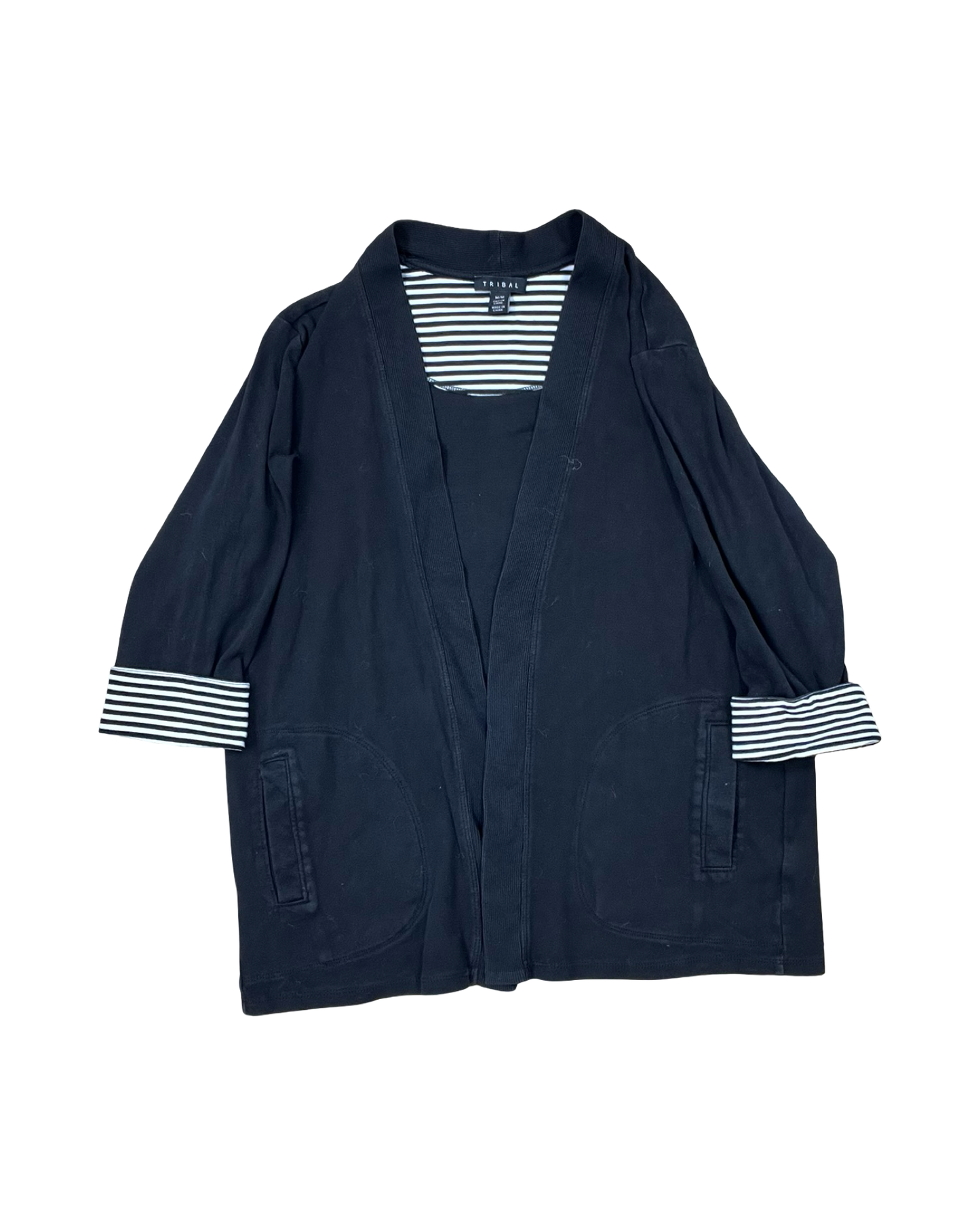Cardigan By Tribal In Black & White, Size:M