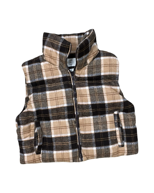 Vest Faux Fur & Sherpa By Stoosh In Brown & Tan, Size:Xl