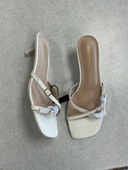 Sandals Heels Kitten By Cushionaire In Cream, Size:9