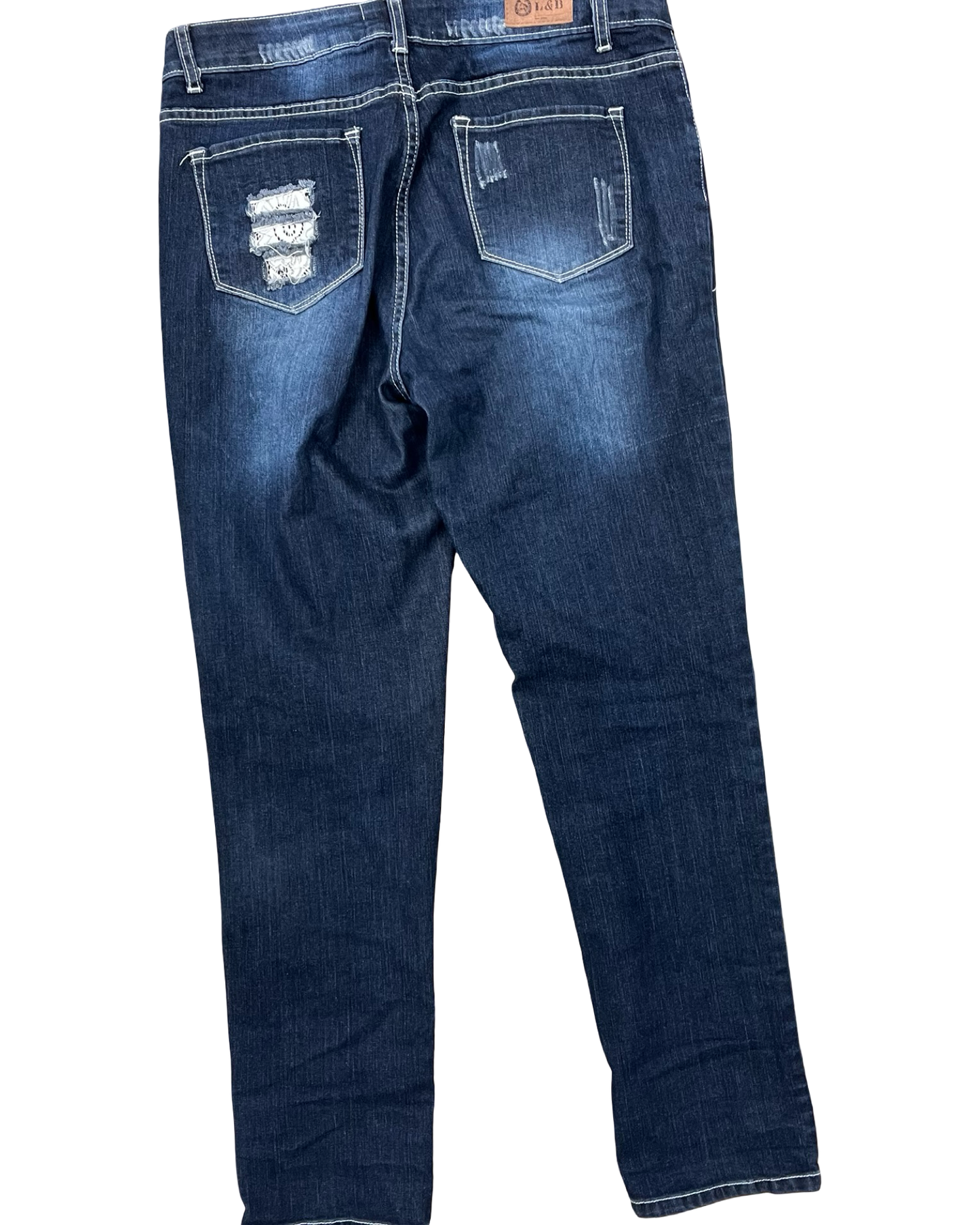 Jeans Straight By Clothes Mentor In Blue Denim, Size:14