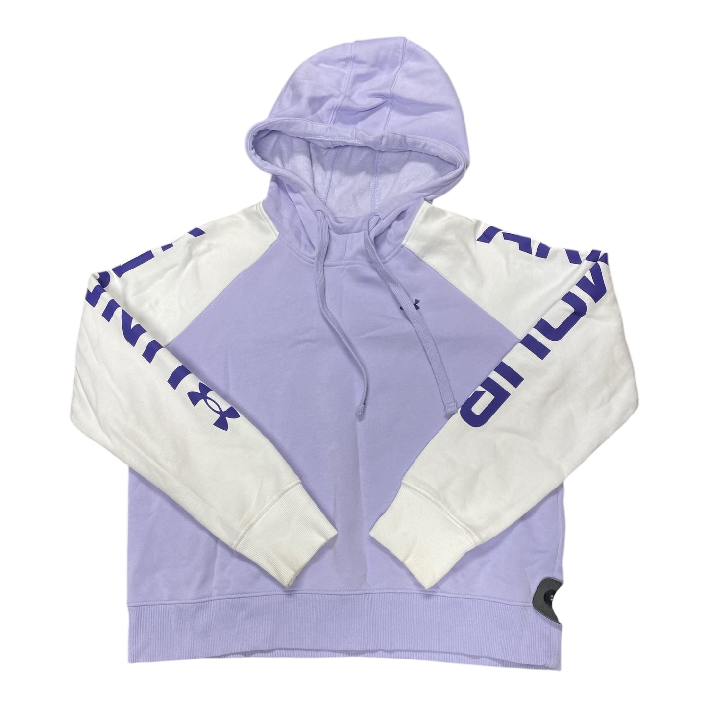 Athletic Sweatshirt Hoodie By Under Armour In Purple & White, Size:S