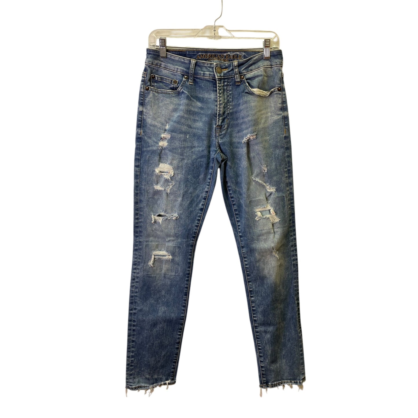 Jeans Skinny By American Eagle In Blue Denim, Size:6