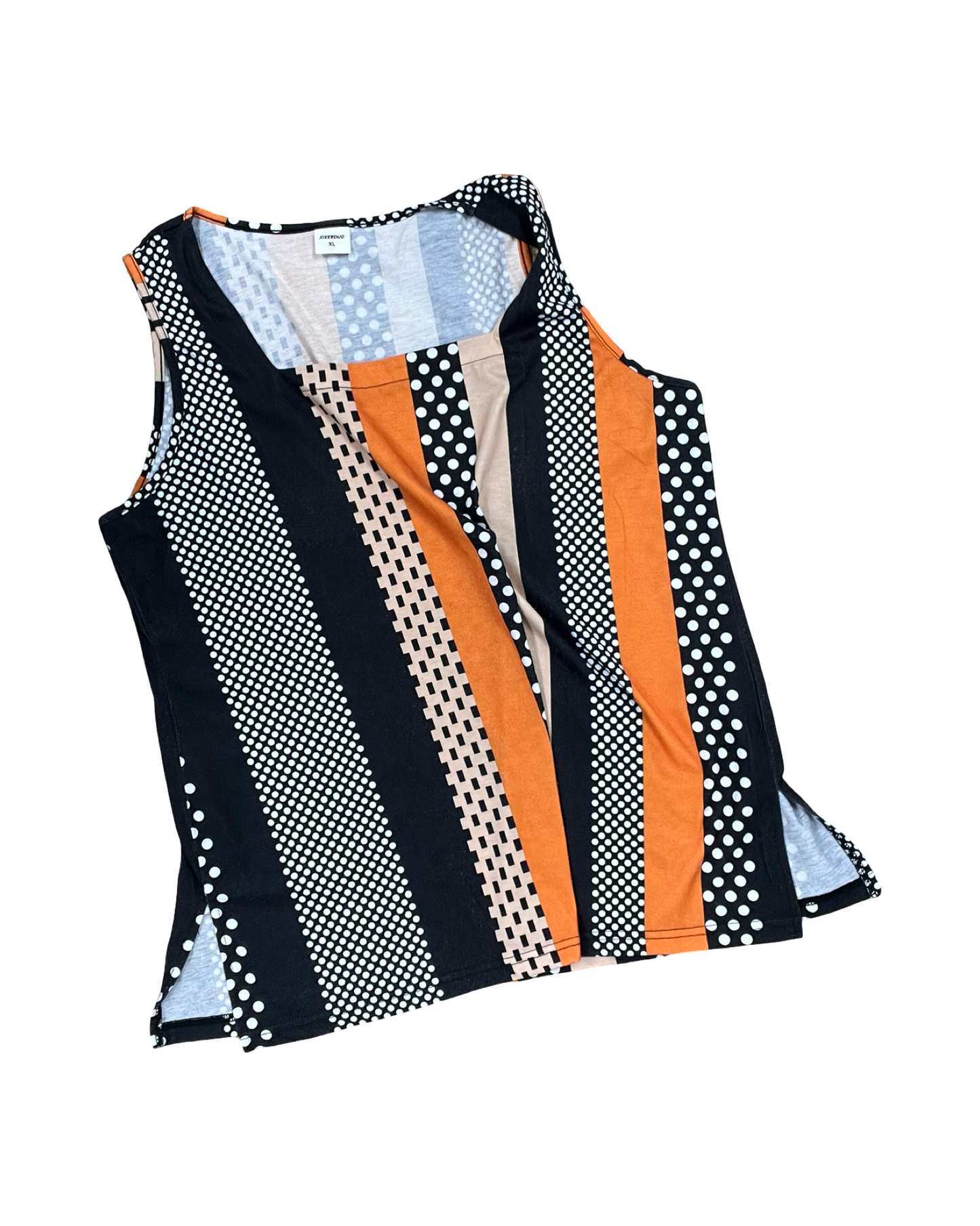 Top Sleeveless By Clothes Mentor In Black & Orange, Size:Xl