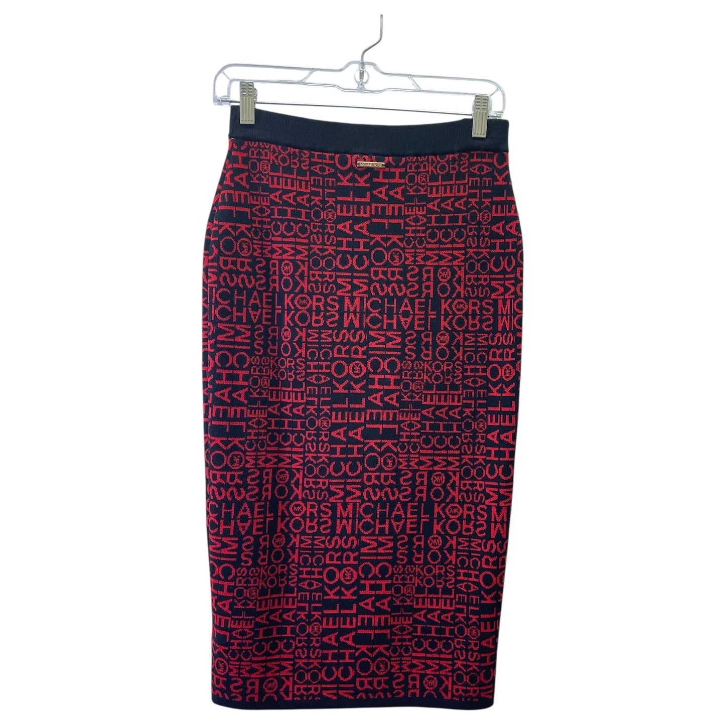 Skirt Midi By Michael By Michael Kors In Black & Red, Size:Xs