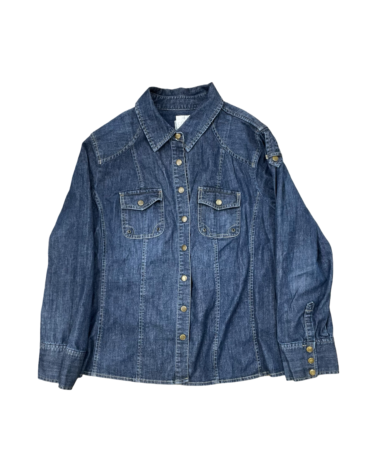 Jacket Denim By Cj Banks In Blue, Size:2X