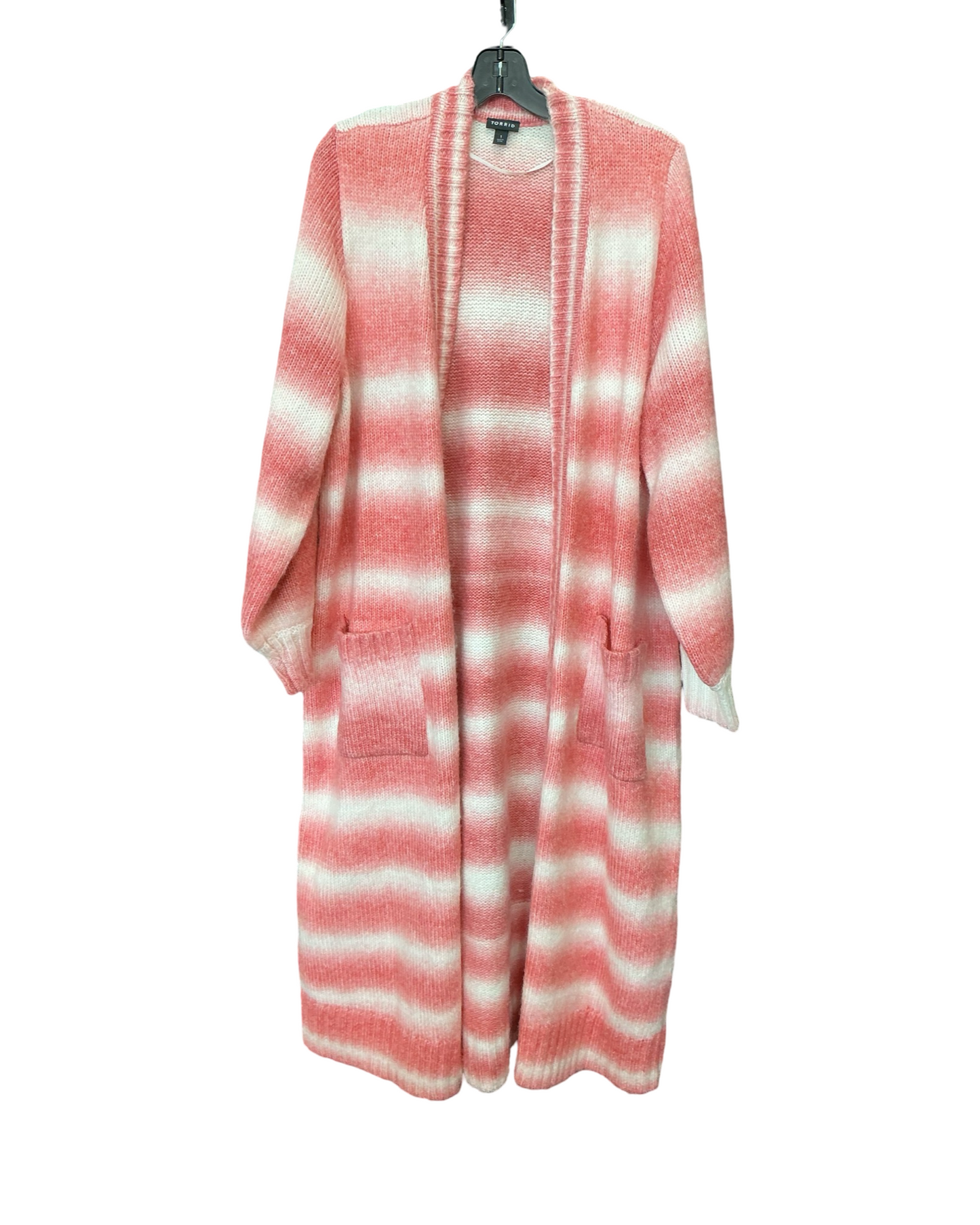 Cardigan By Torrid In Cream & Orange, Size:1X