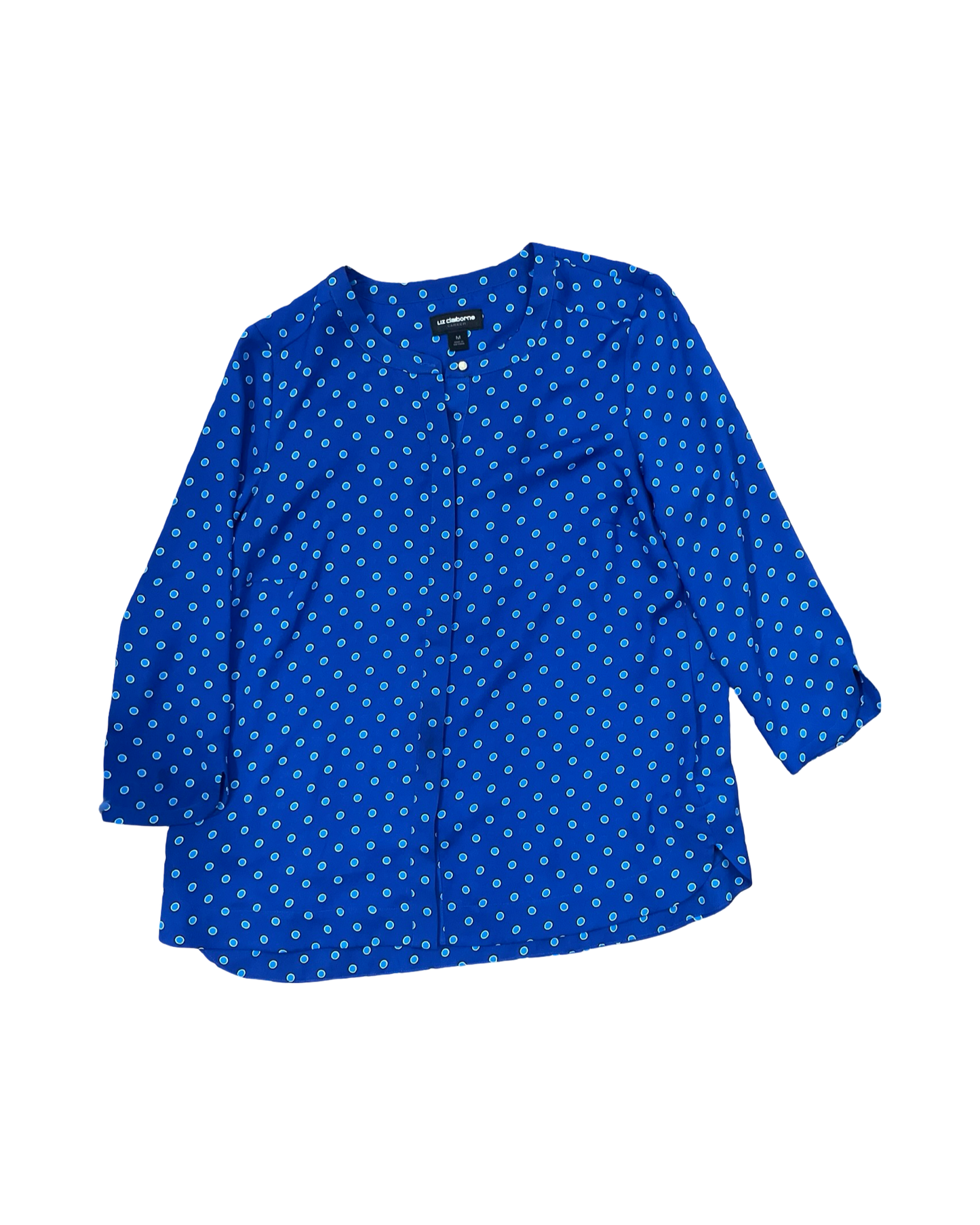 Top 3/4 Sleeve By Liz Claiborne In Blue, Size:M