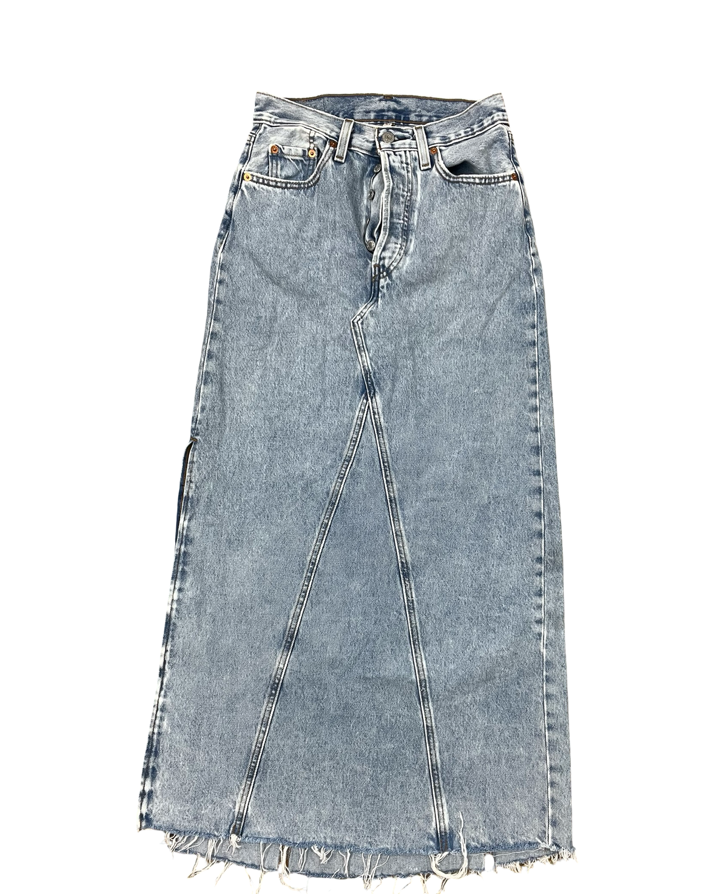 Skirt Maxi By Levis In Blue Denim, Size:0