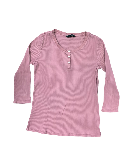 Top 3/4 Sleeve By Lauren By Ralph Lauren In Pink, Size:M