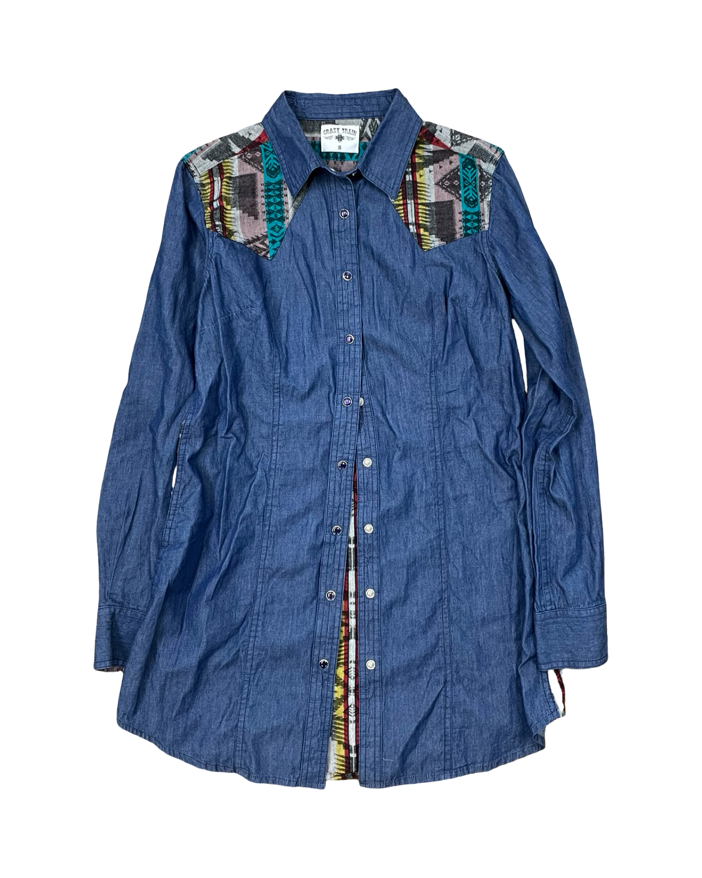 Blouse Ls By Crazy Train In Blue, Size:S