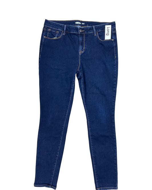 Jeans Skinny By Old Navy In Blue Denim, Size:14L
