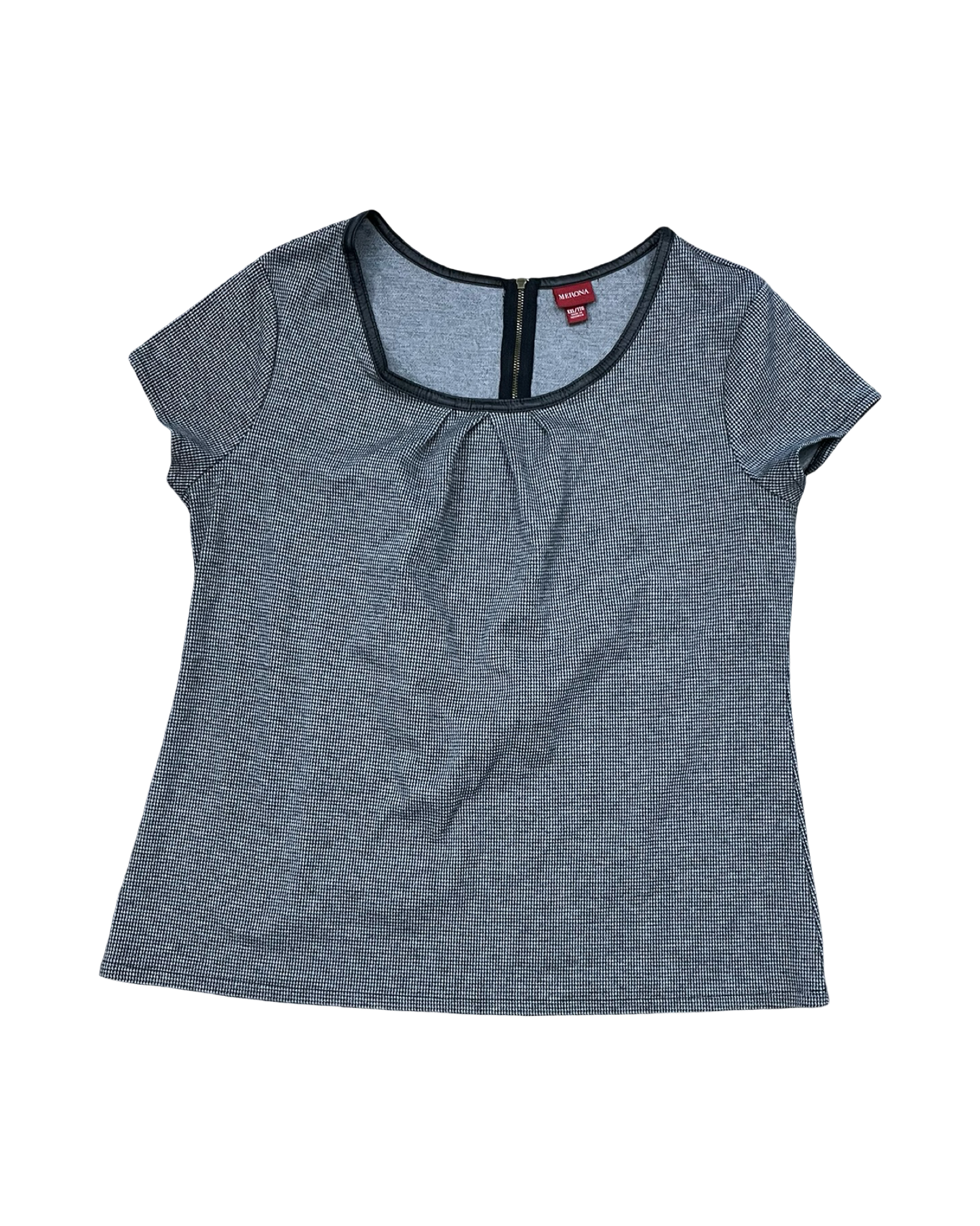 Top Ss By Merona In Black & Grey, Size:1X