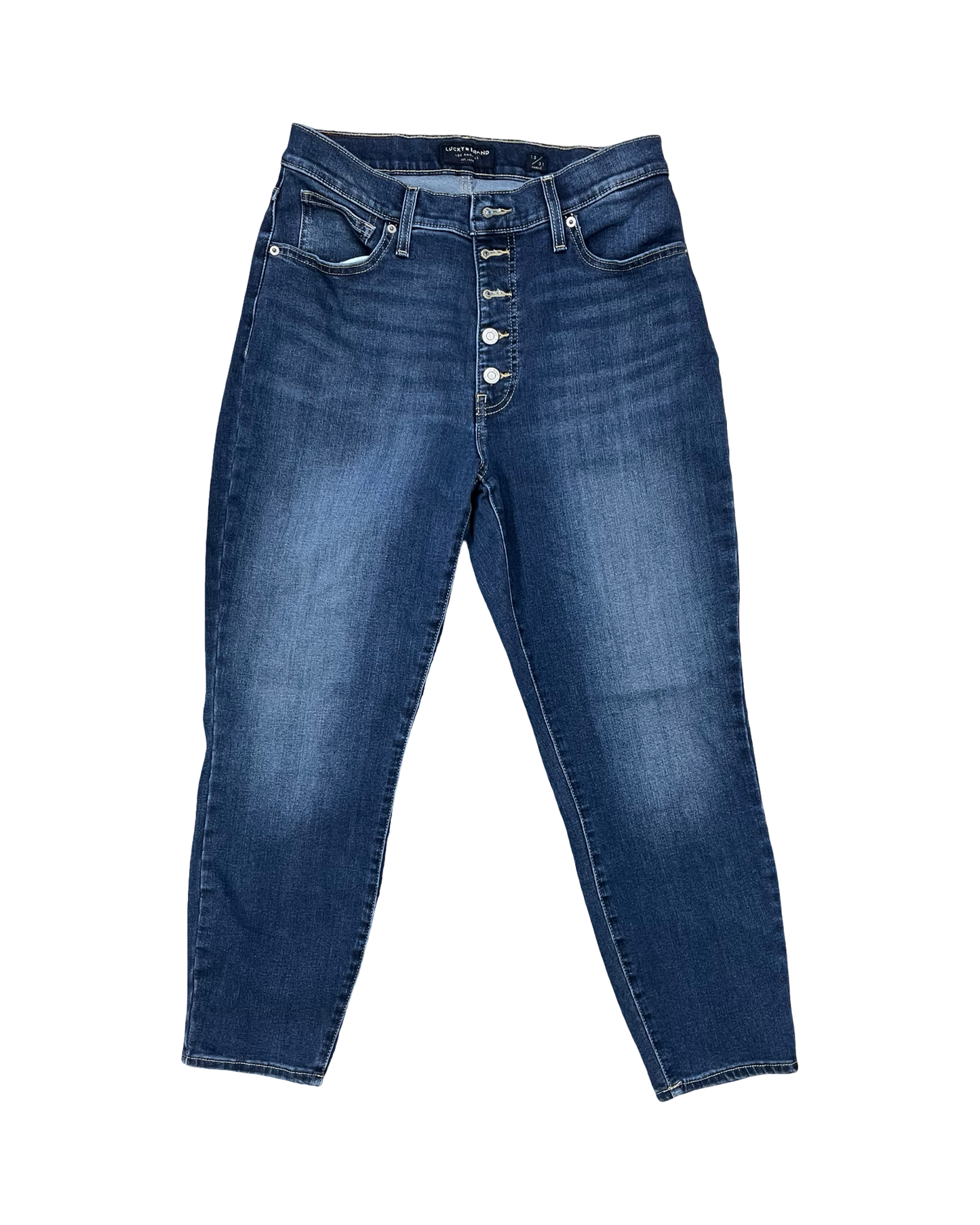 Jeans Skinny By Lucky Brand In Blue Denim, Size:12
