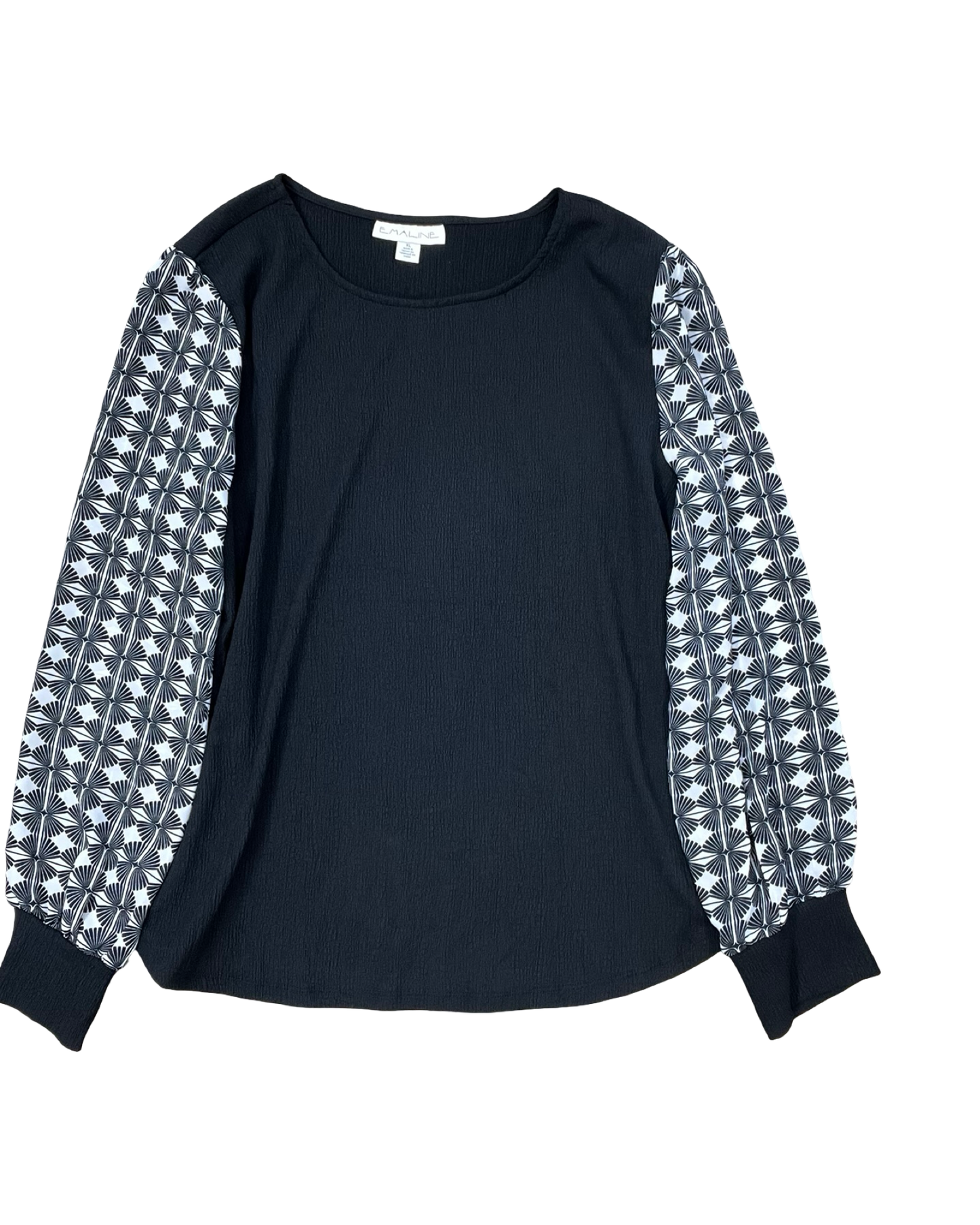 Top Ls By Emaline In Black & White, Size:Xl