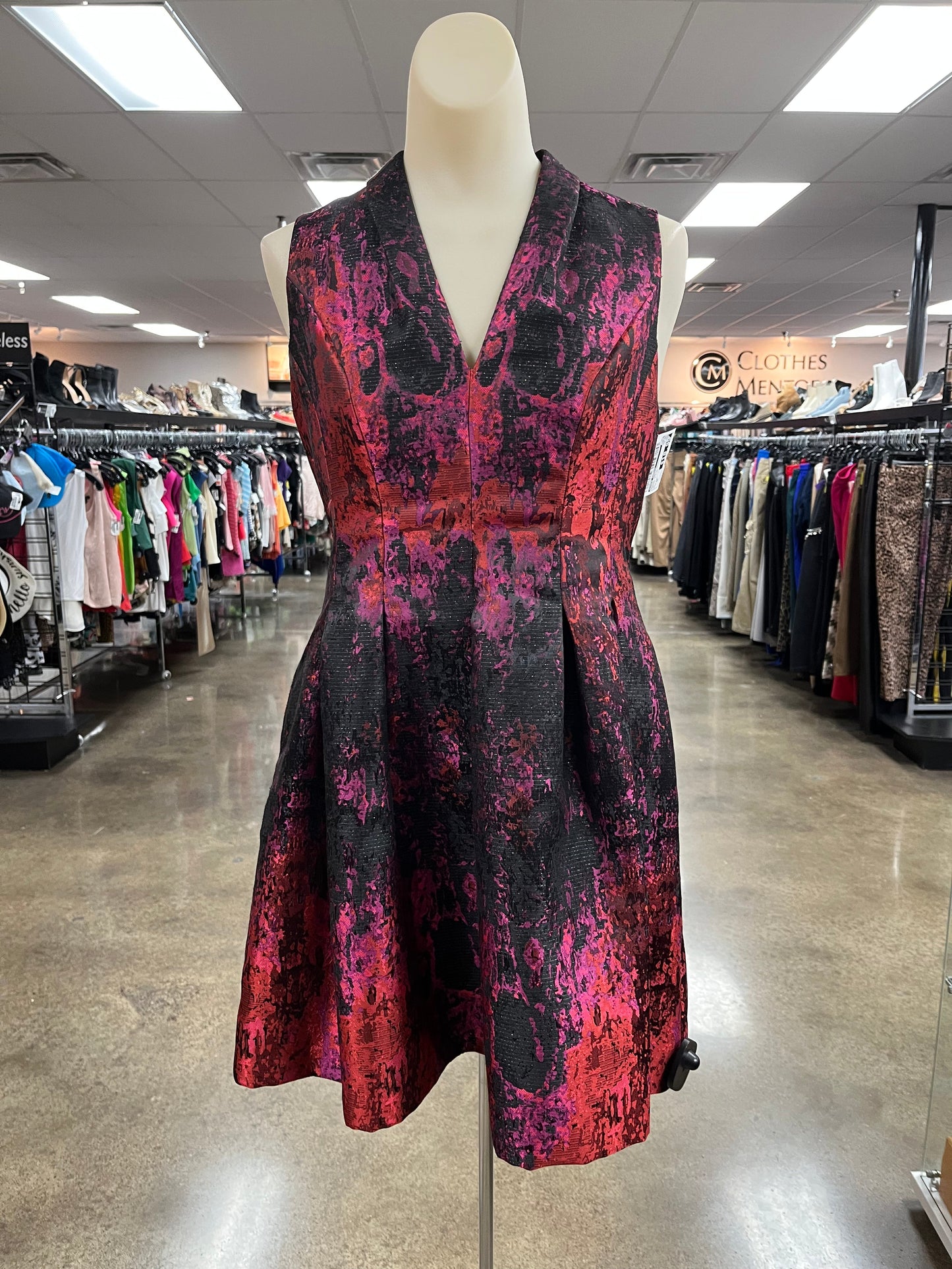 Dress Party Short By Vince Camuto In Orange & Pink, Size:6P