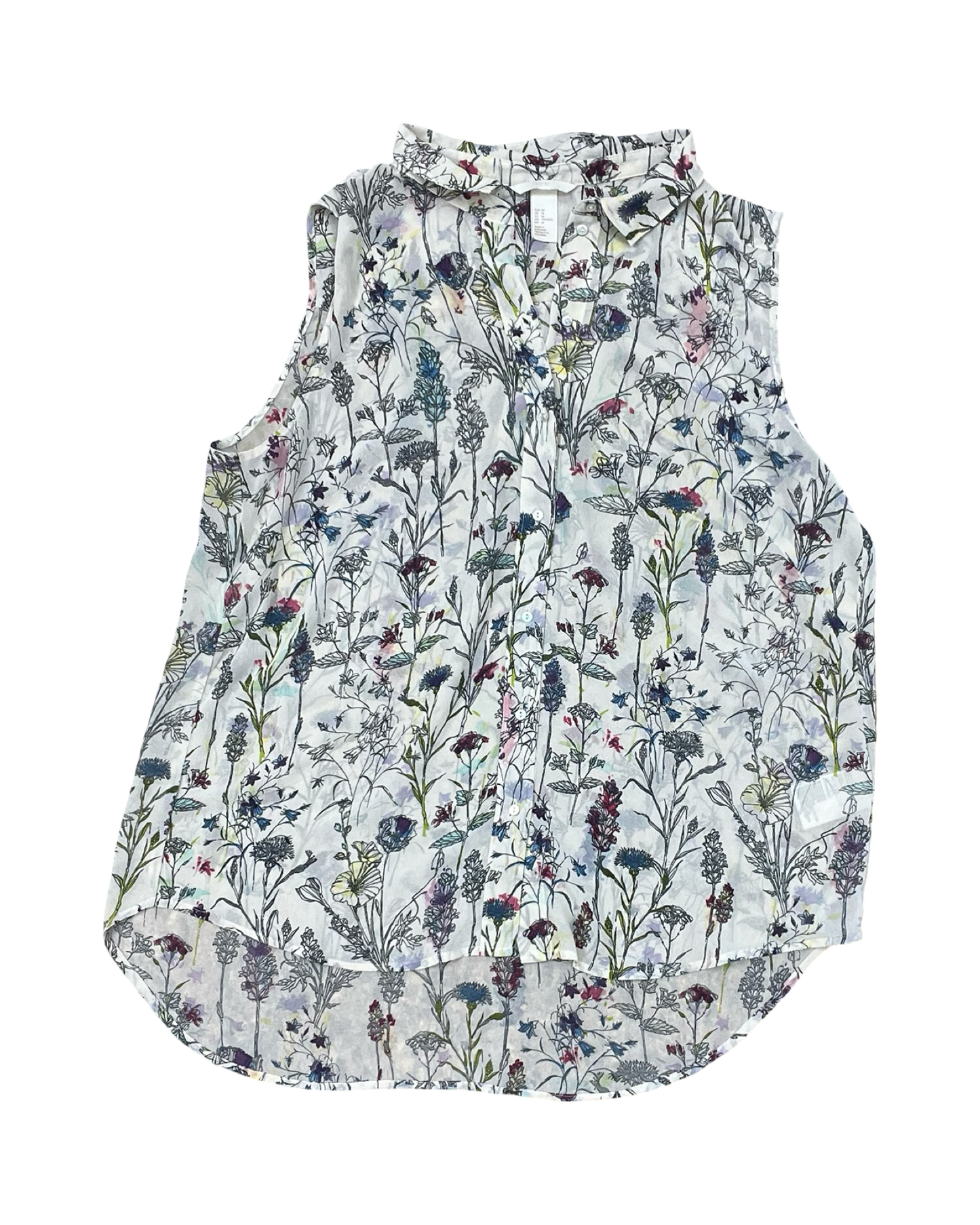 Top Sleeveless By H&M In Floral Print, Size:L