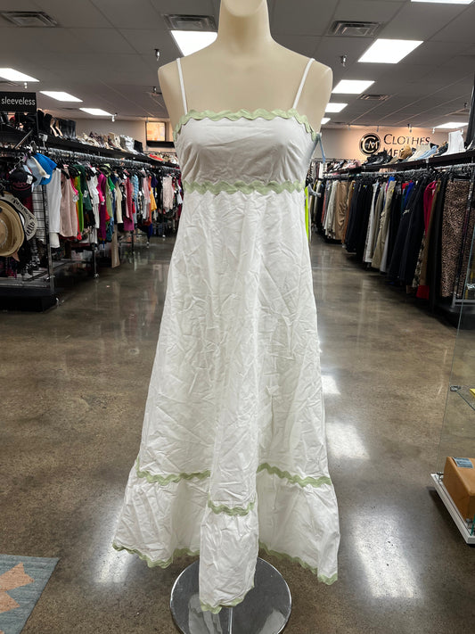 Dress Casual Maxi By Cmc In Cream & Green, Size:6