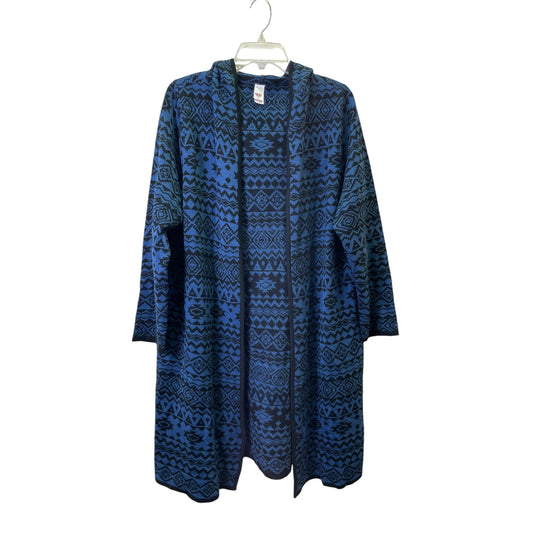 Sweater Cardigan By Bongo In Blue, Size:2X