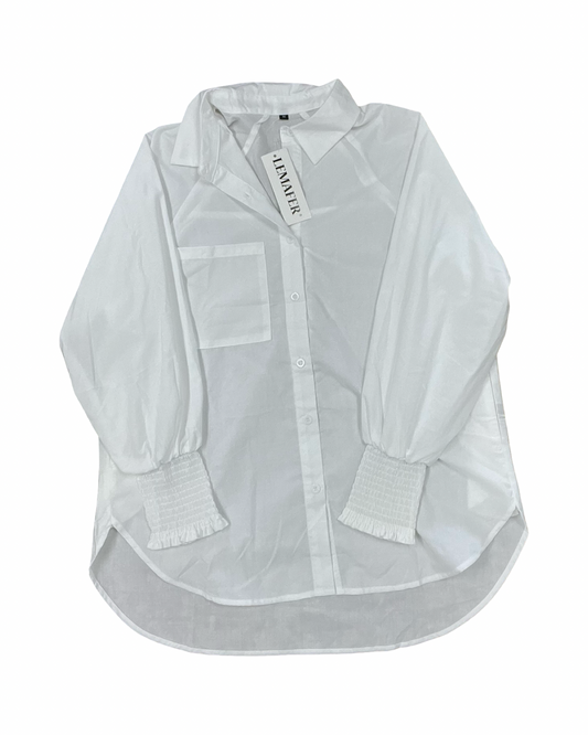 Blouse Ls By Clothes Mentor In White, Size:M