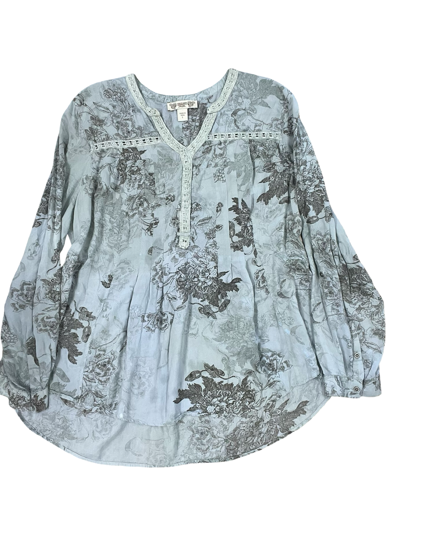 Top Ls By Vintage America In Blue & Brown, Size:L