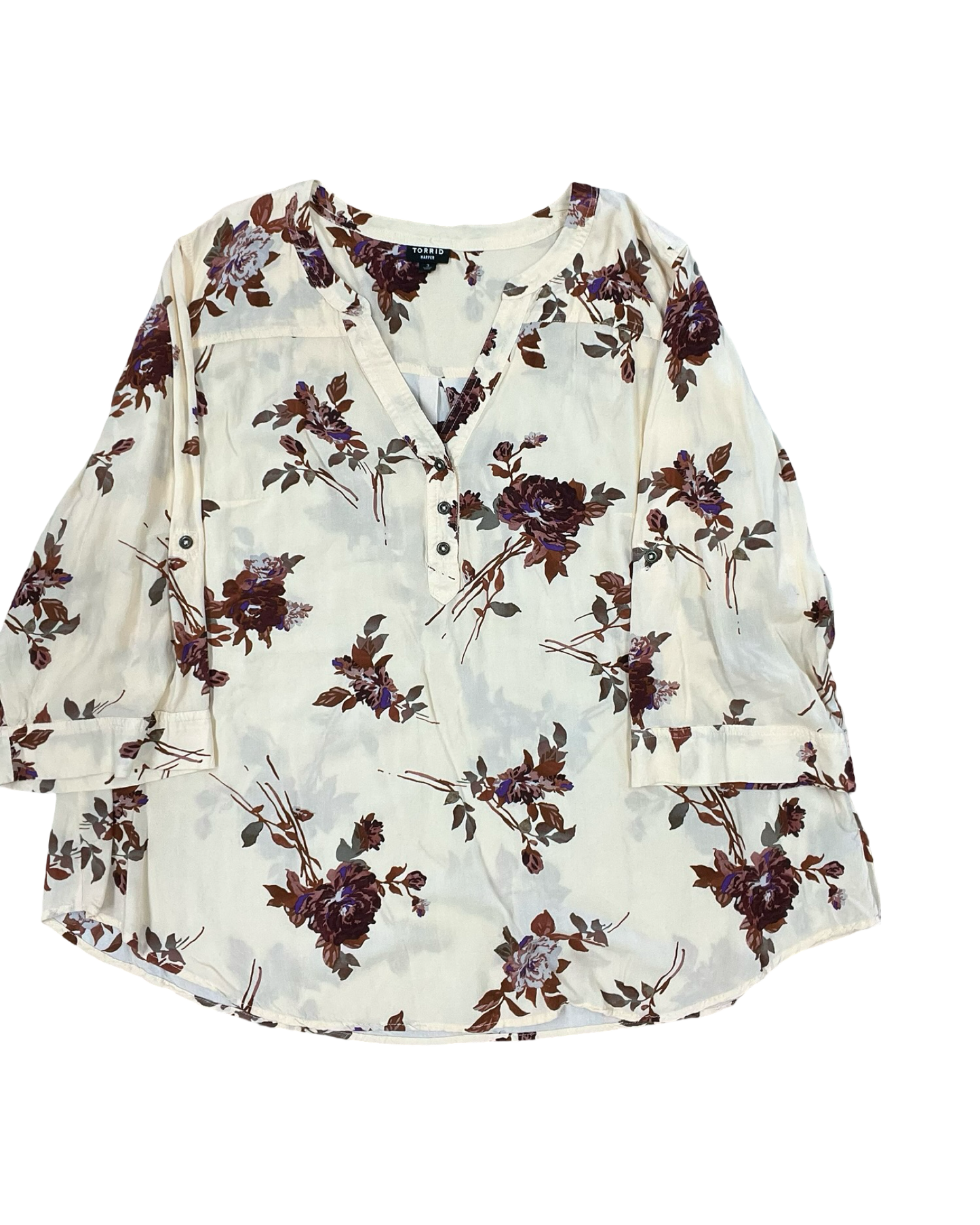 Top 3/4 Sleeve By Torrid In Peach, Size:3X