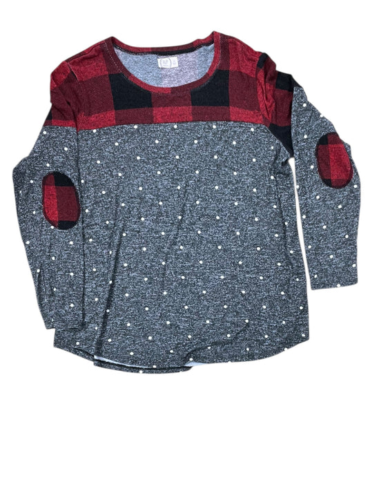 Top Ls By Maurices In Grey & Red, Size:L