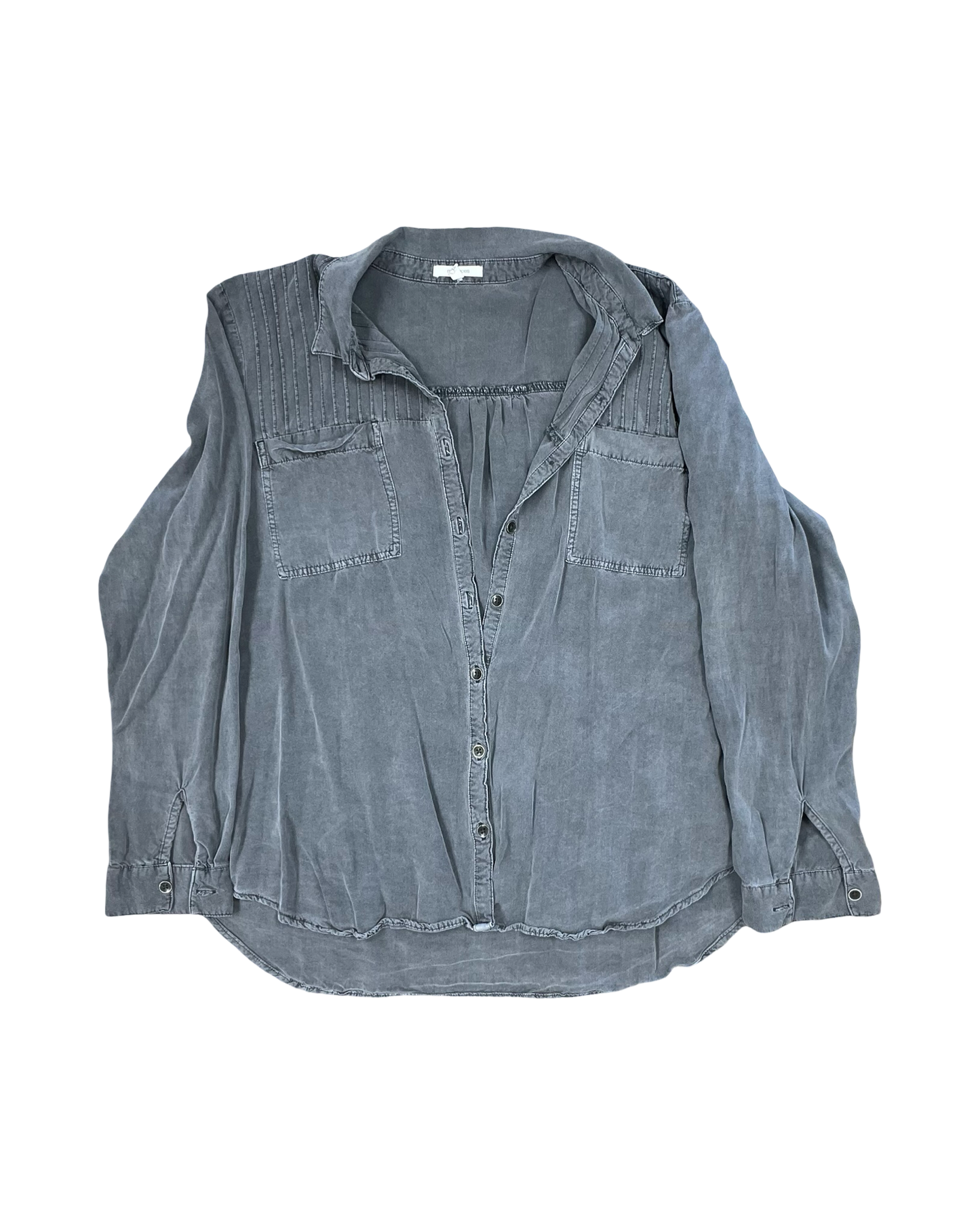 Blouse Ls By Maurices In Grey, Size:Xl