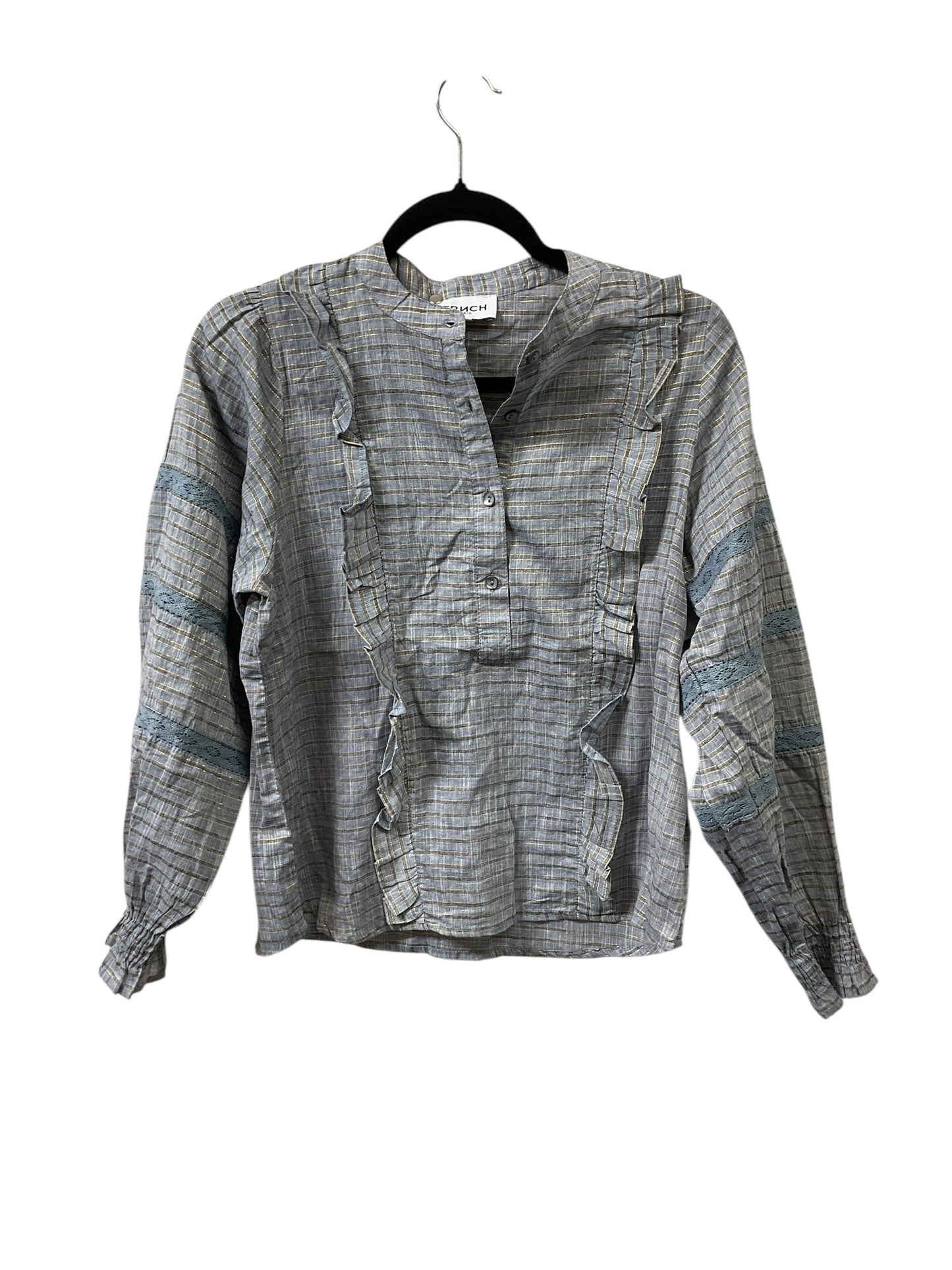 Top Ls By Cmb In Blue & Gold, Size:Xs