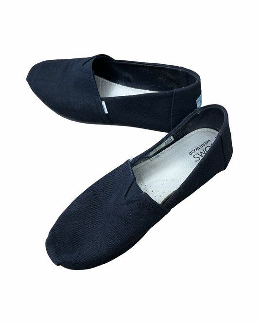 Shoes Flats By Toms In Black, Size:8