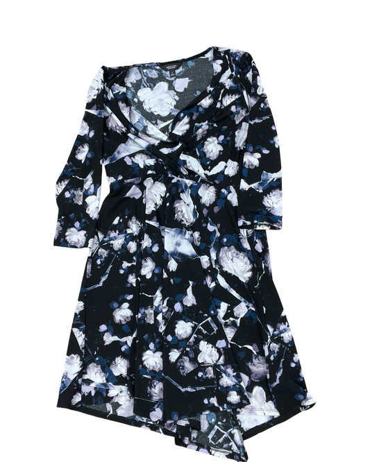 Dress Work By Simply Vera In Black & Blue, Size:S