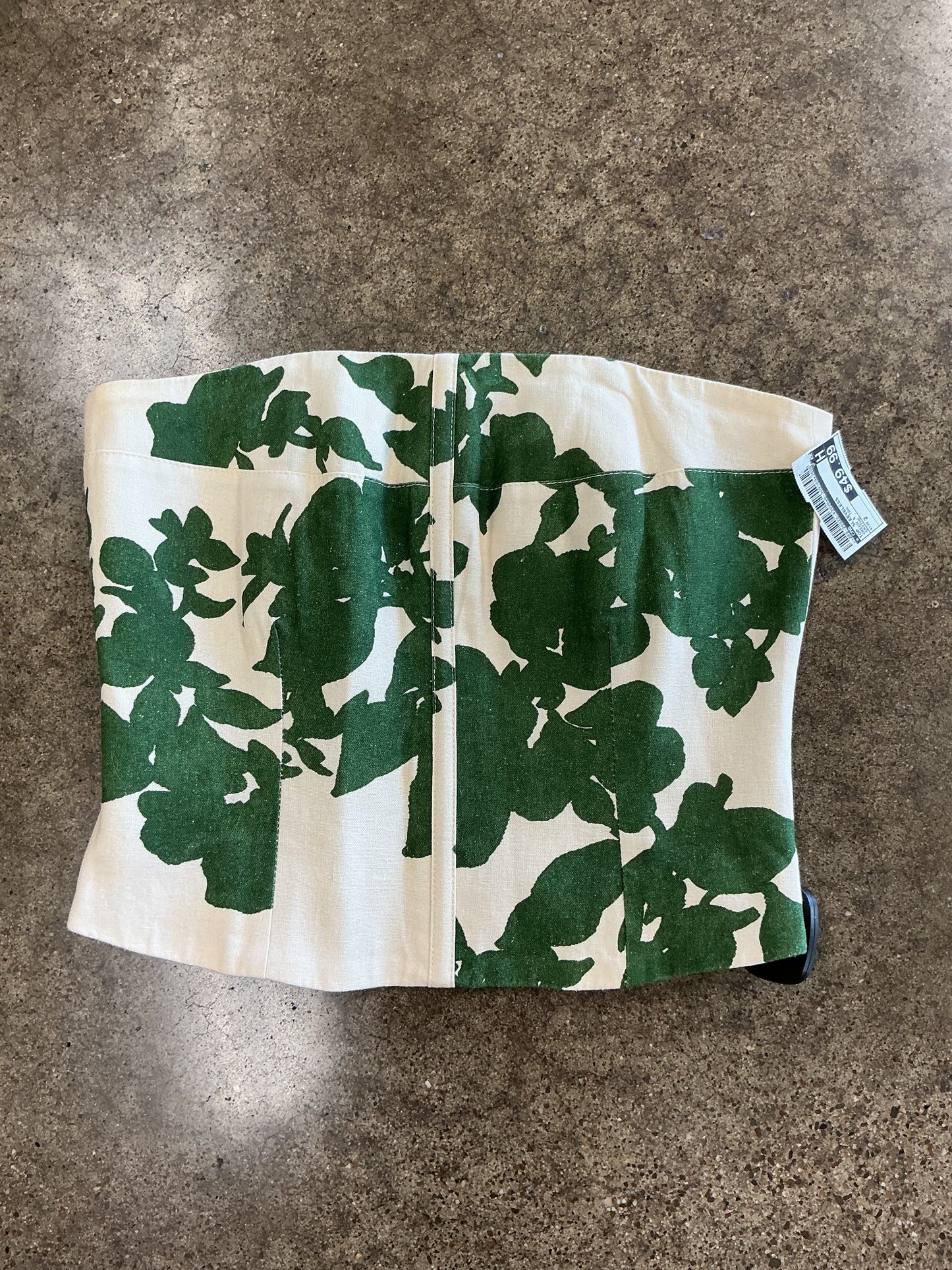 Top Sleeveless By Cmb In Green & Tan, Size:2