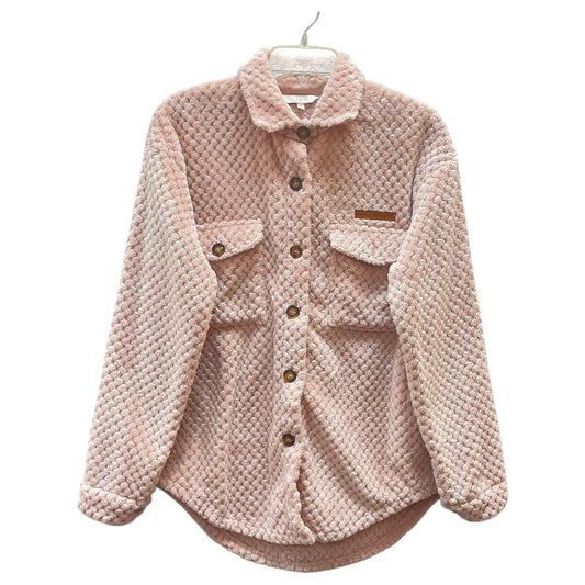 Jacket Fleece By Simply Southern In Pink, Size:M