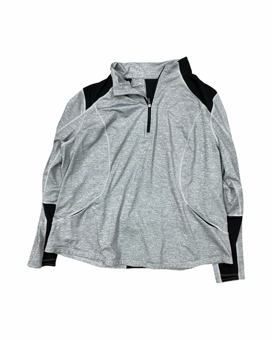 Athletic Top Ls Collar By Tek Gear In Black & Grey, Size:3X