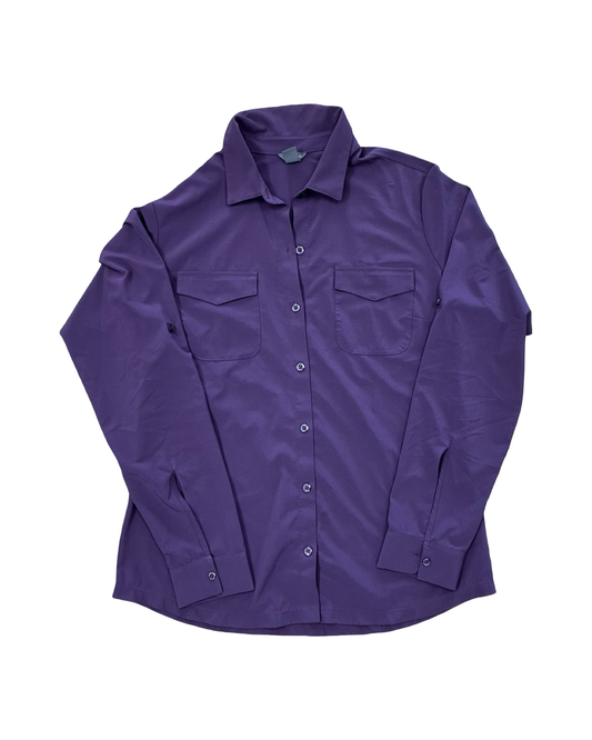 Blouse Ls By Eddie Bauer In Purple, Size:M