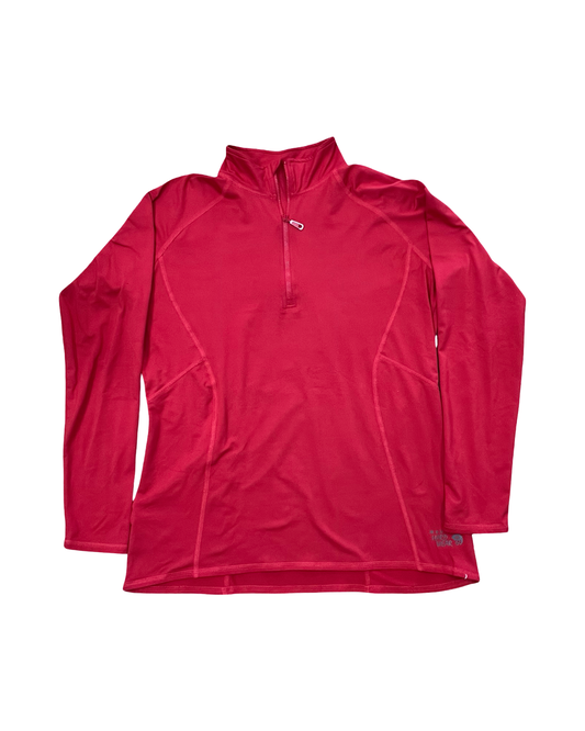 Athletic Top Ls Collar By Mountain Hardwear In Red, Size:L