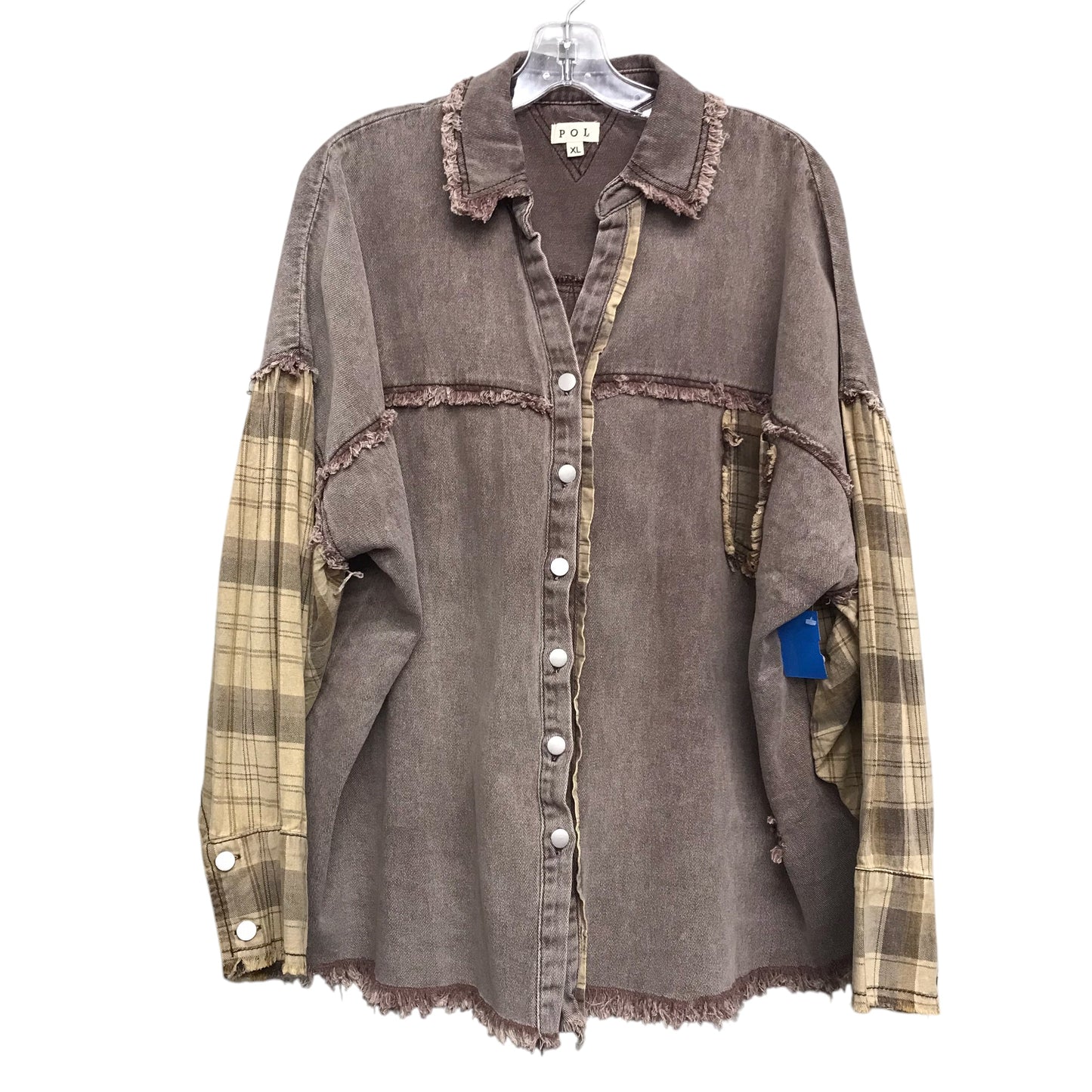 Jacket Shirt By Pol In Brown, Size:Xl