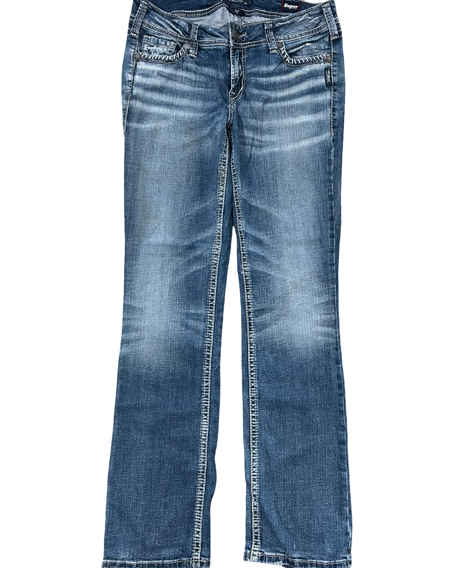 Jeans Straight By Silver In Blue Denim, Size:10L