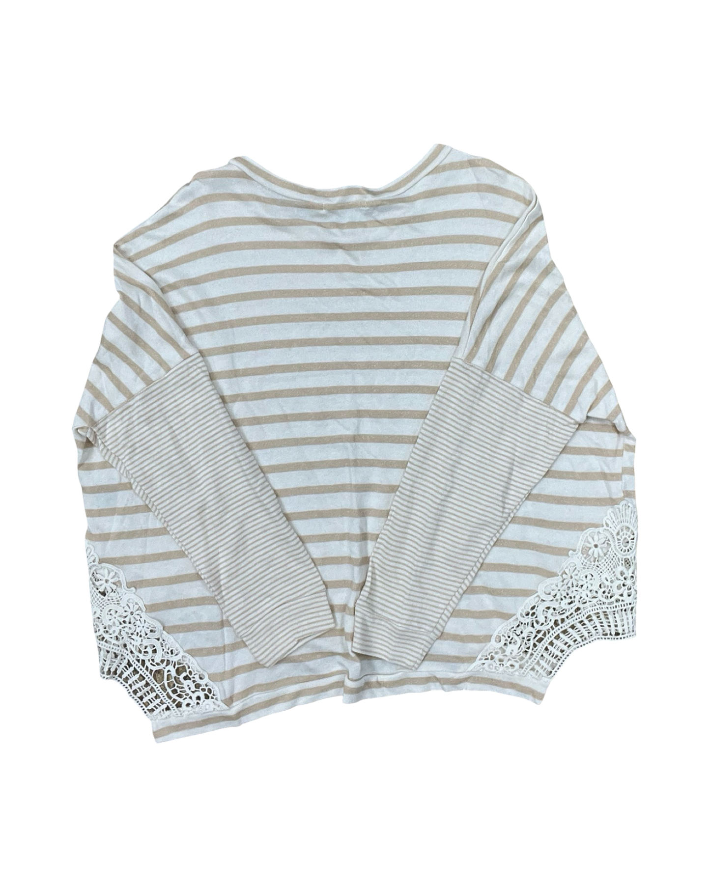 Top Ls By Clothes Mentor In Tan & White, Size:M