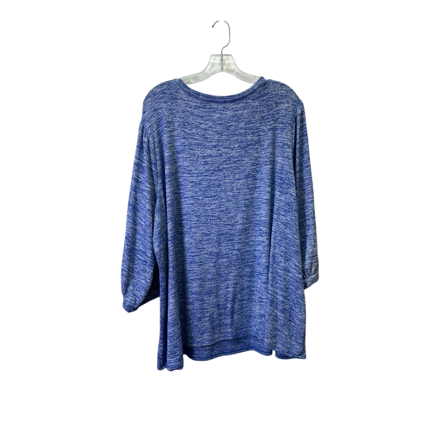 Athletic Top Ls Crewneck By Evri In Blue, Size:3X