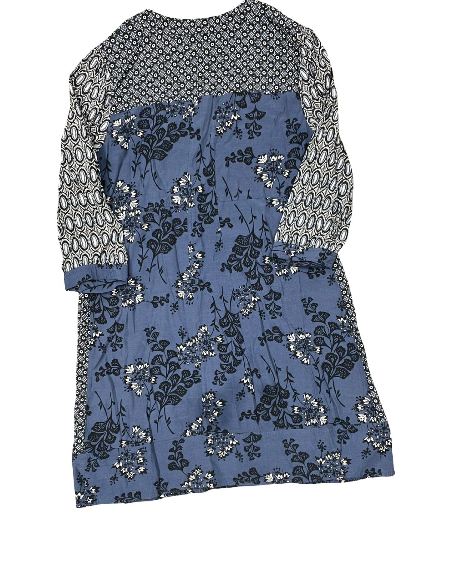 Dress Casual Midi By Boden In Blue & Cream, Size:8