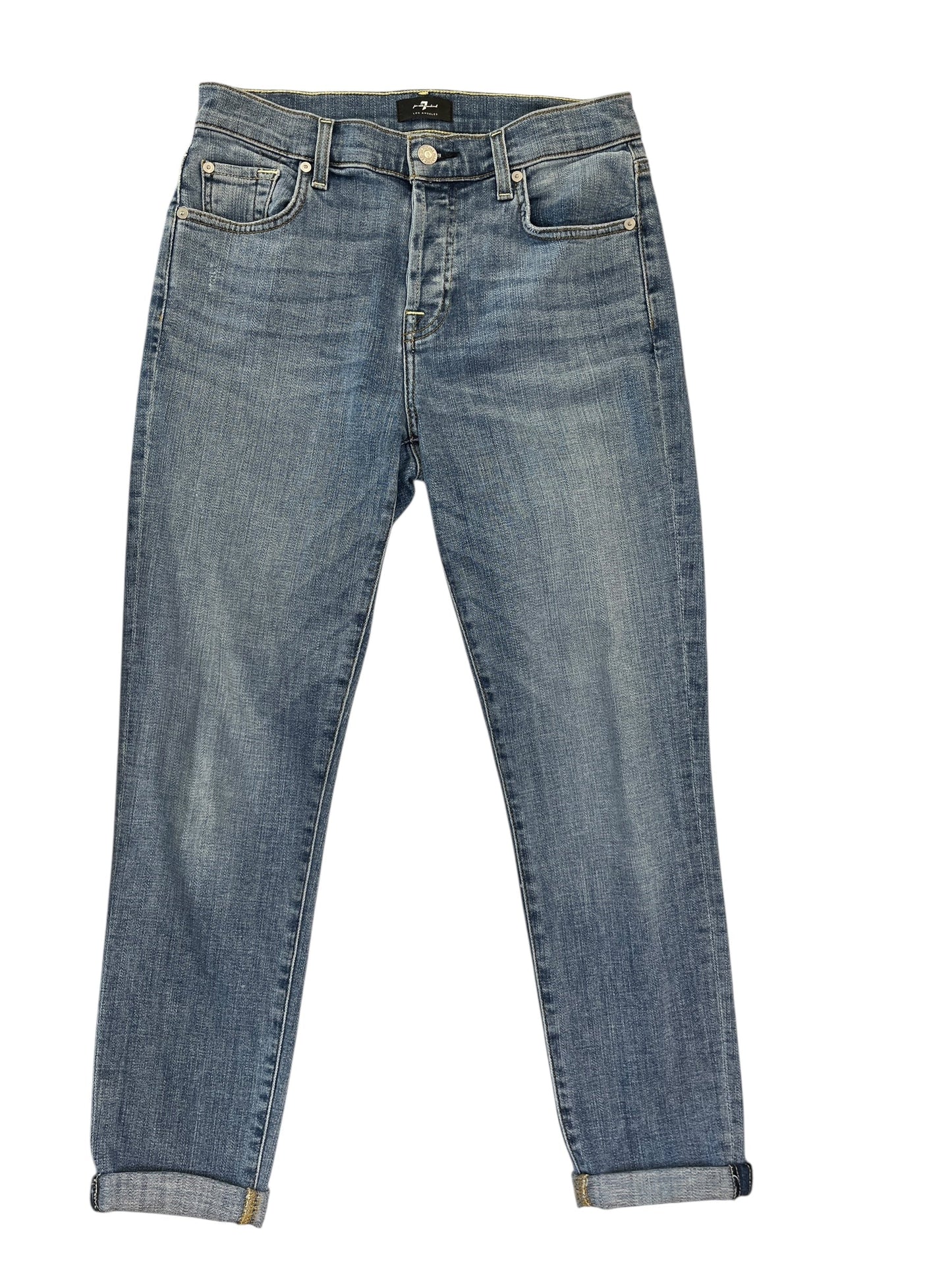 Jeans Straight By 7 For All Mankind In Blue Denim, Size:2