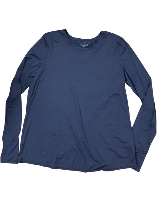 Athletic Top Ls Crewneck By Athleta In Navy, Size:Xl