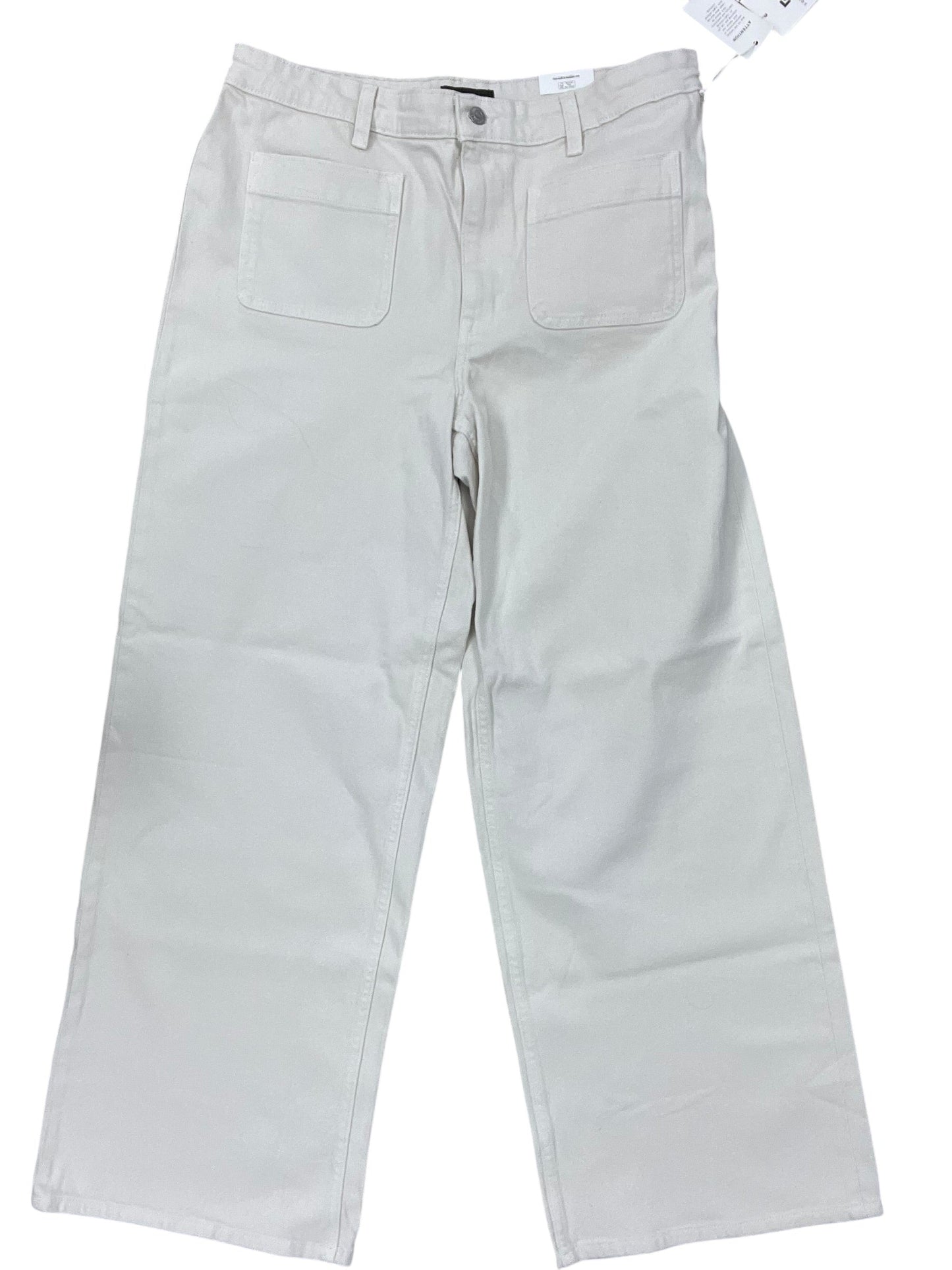 Jeans Wide Leg By Free Assembly In Cream Denim, Size:16