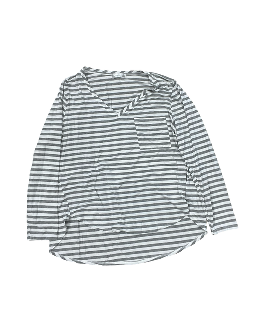 Top Ls Basic By 89Th And Madison In Grey & White, Size:L