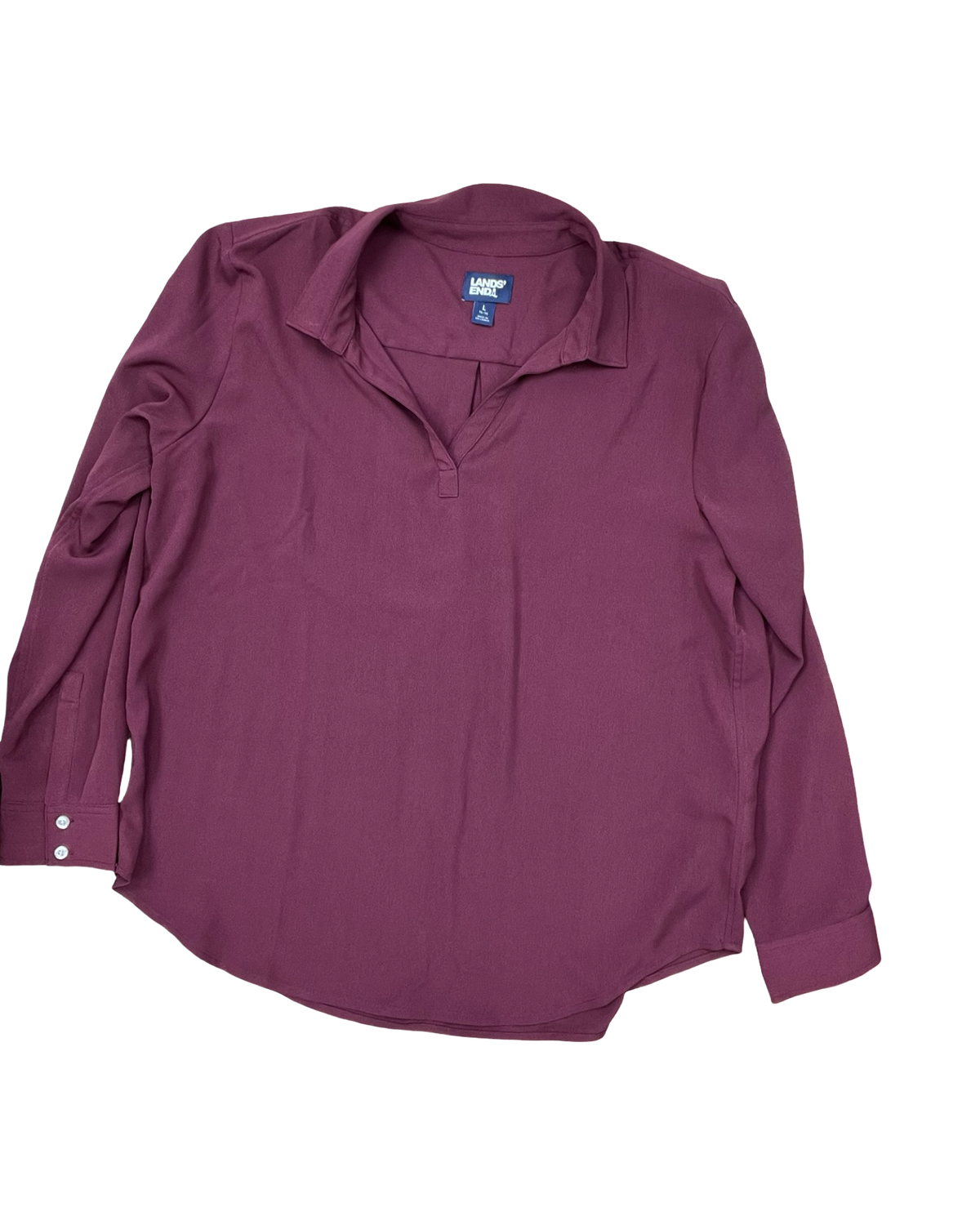 Top Ls By Lands End In Maroon, Size:L
