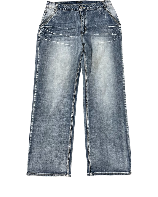 Jeans Wide Leg By Clothes Mentor In Blue Denim, Size:16