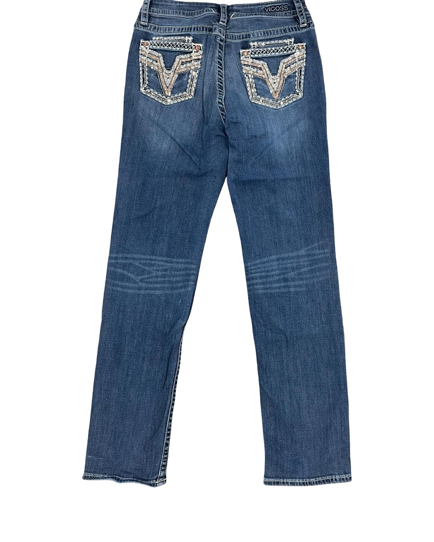 Jeans Straight By Vigoss In Blue Denim, Size:8