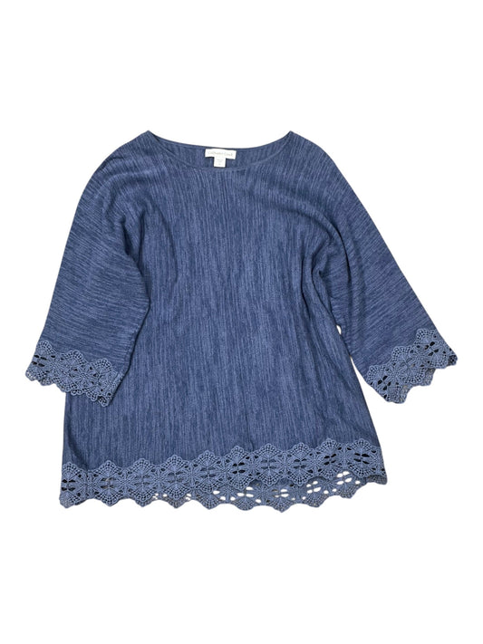 Top 3/4 Sleeve By Coldwater Creek In Blue, Size:L