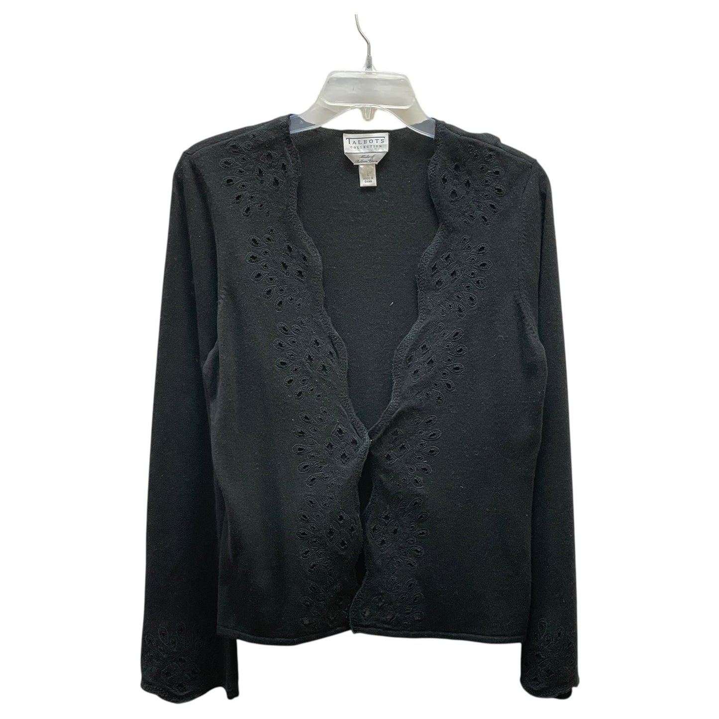 Sweater Cardigan By Talbots In Black, Size:L