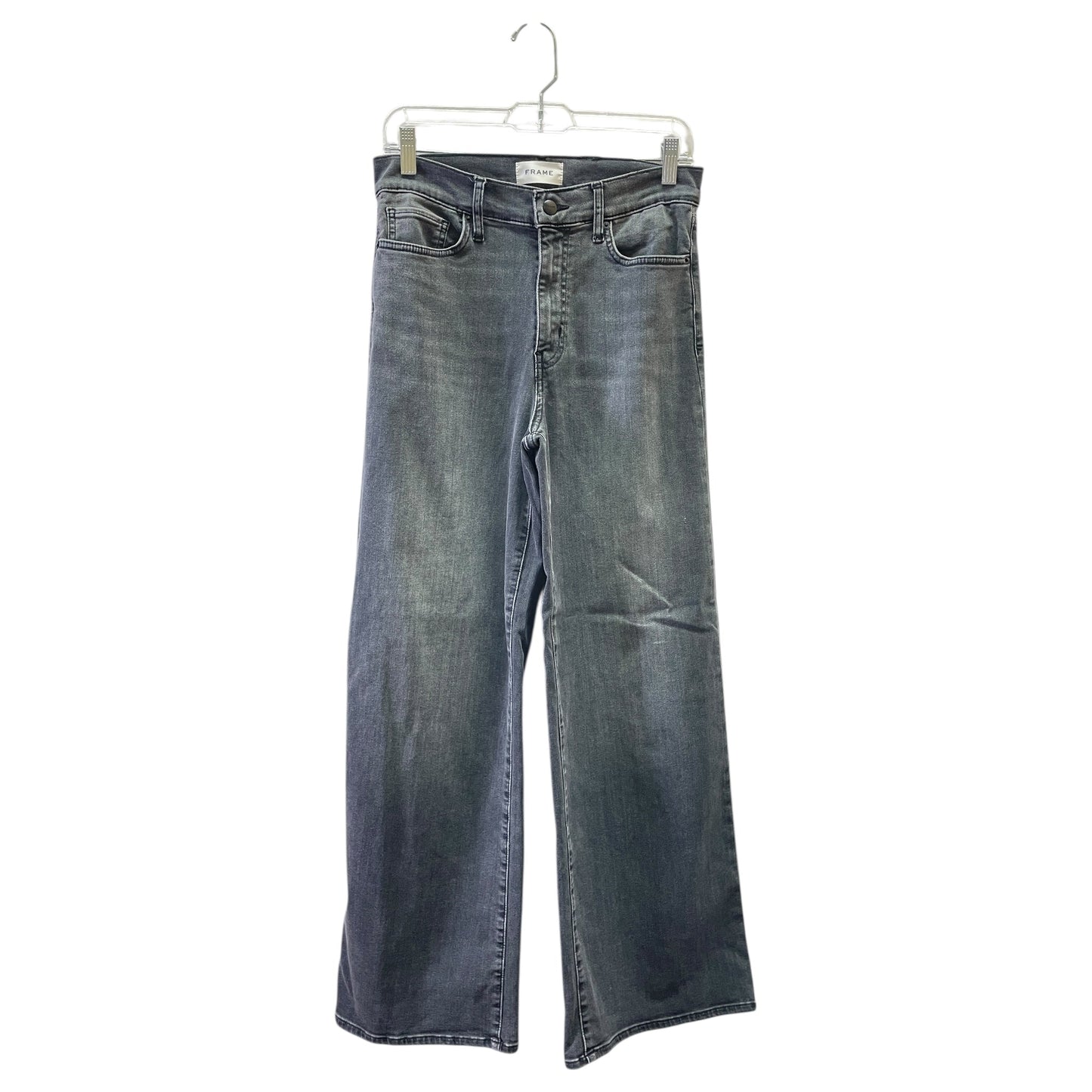 Jeans Wide Leg By Frame In Grey Denim, Size:6